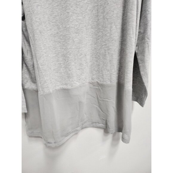 Soft Surroundings Womens BOHO Tunic Top Size 1X Gray Chiffon Hem Long Sleeve - Picture 10 of 10
